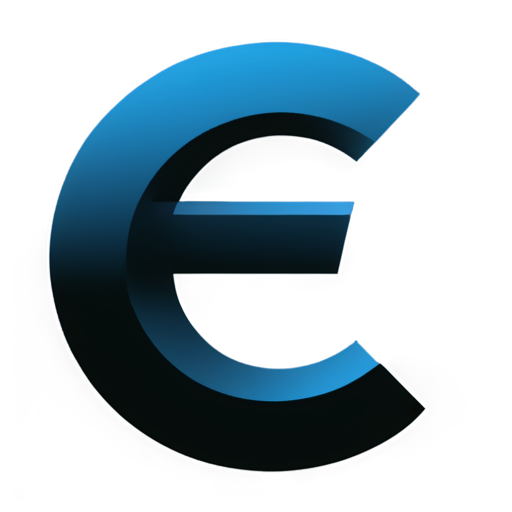 "F" letter, blue and black colored, line art, detailed - icon | sticker