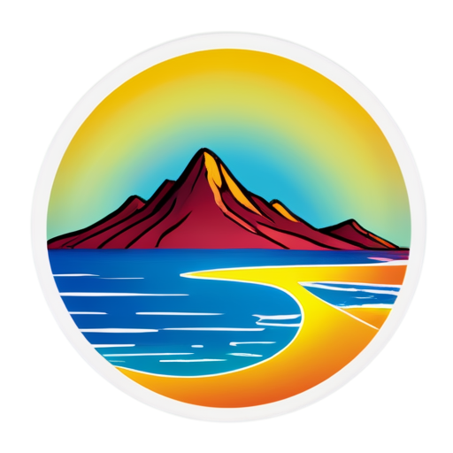 circle sunrise with s inside - icon | sticker