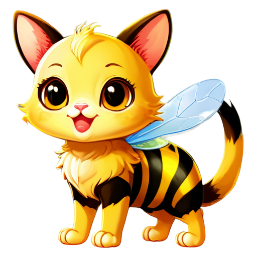 a cat bee - icon | sticker