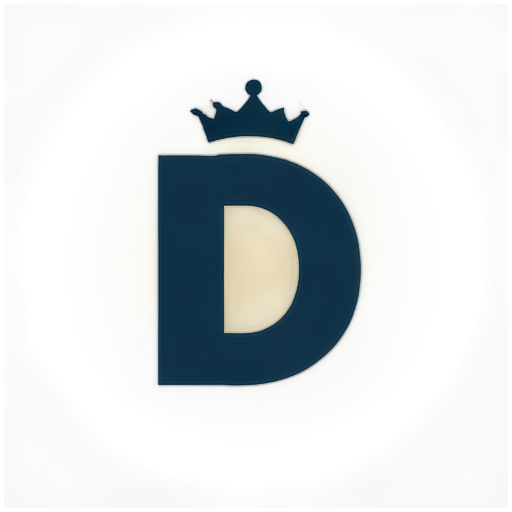 letter D with crown - icon | sticker