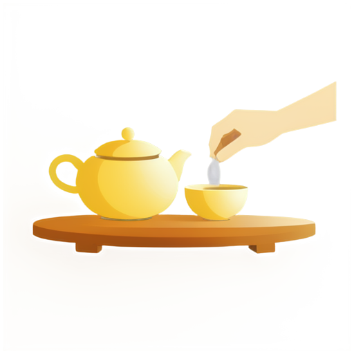 Tea ceremony. A tea master brews tea in the Chinese tradition for guests. - icon | sticker