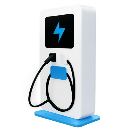 wallbox Charging station electro car, blue, white, sympel, pictogram - icon | sticker