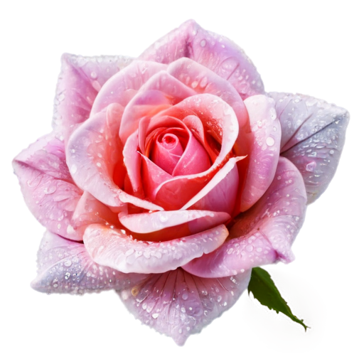 Crystal rose, with dew on the petals - icon | sticker