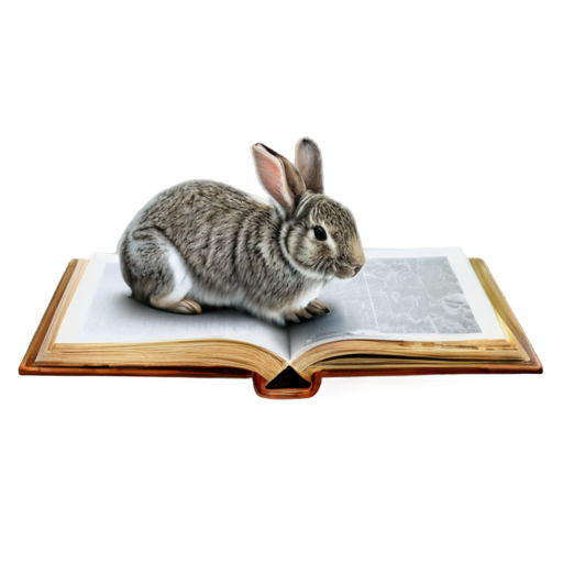 A rabbit looking at a picture album - icon | sticker