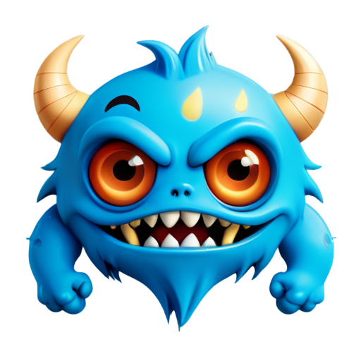 3d monster face - icon | sticker