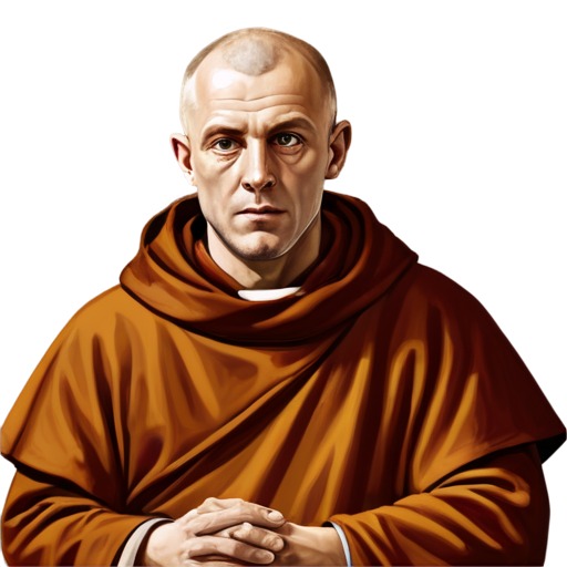 medieval monk, paint style, - icon | sticker