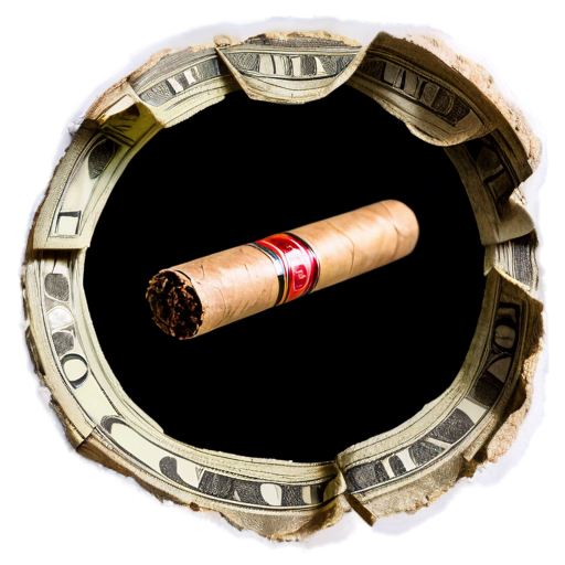 Dollars next to stacked ecstasy and a cigar with a red and black background theme - icon | sticker