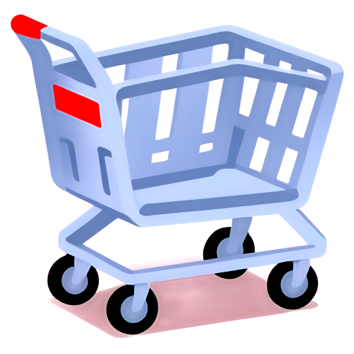 a supermarket cart with RS written inside with technology details - icon | sticker