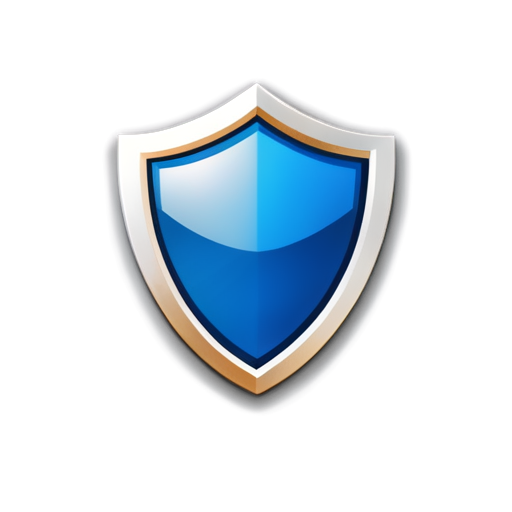 Create an icon for a browser extension called AdShield. The main element of the icon is a blue shield, symbolizing protection. The shield should have an image that indicates ad blocking, such as a crossed banner or pop-up window. There should be a small lock at the bottom of the shield, symbolizing data protection. The icon should be minimalistic and modern, with clear lines and no unnecessary details. - icon | sticker