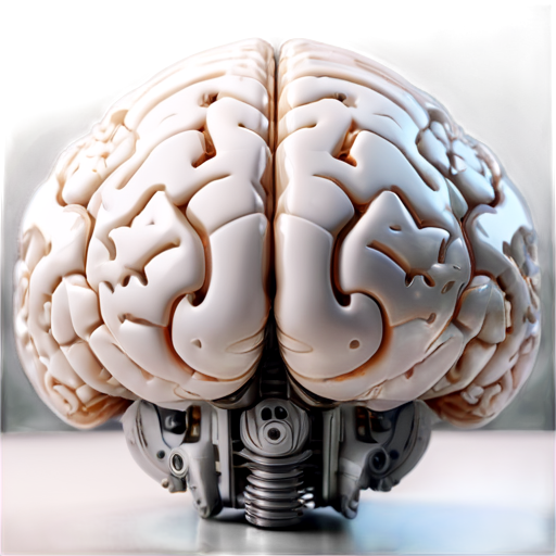 complex 3d render ultra detailed of a beautiful porcelain human brain, cyborg, robotic parts, 150 mm, beautiful studio soft light, rim light, vibrant details, luxurious cyberpunk, lace, hyperrealistic, cable electric wires, microchip, elegant, beautiful background, octane render, H. R. Giger style, 8k - icon | sticker