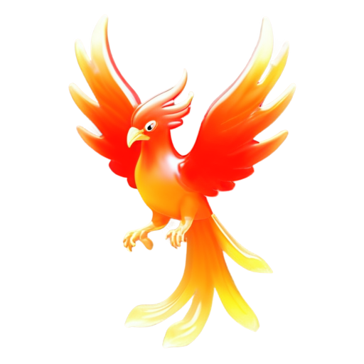 A phoenix-like bird, a one-legged, fiery red bird, symbolizing fire and light, the sacred bird of the Classic of Mountains and Seas - icon | sticker