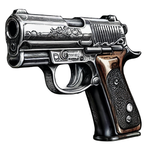 hand drawed pistol - icon | sticker