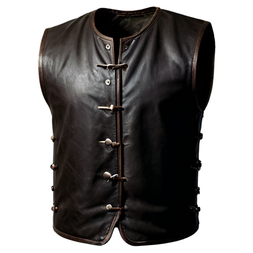 Medieval leather simple poor sleeveless jacket - icon | sticker