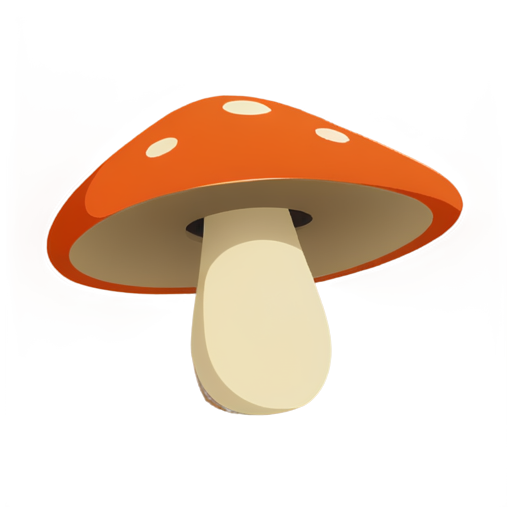 Curvy cartoon mushroom - icon | sticker