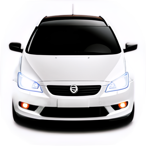 white icon, minimalism, car headlights - icon | sticker