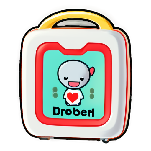 cute Automatic External Defibrillator - icon | sticker