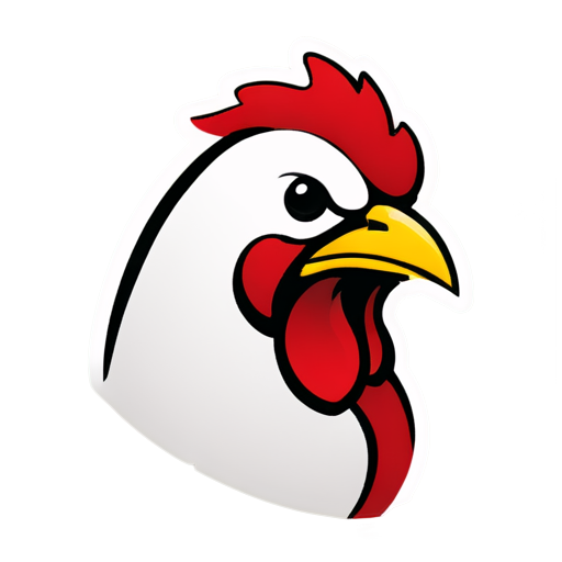 dynamic icon of chicken head - icon | sticker