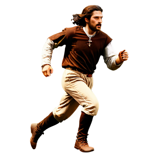 artistic art style medieval man running - icon | sticker