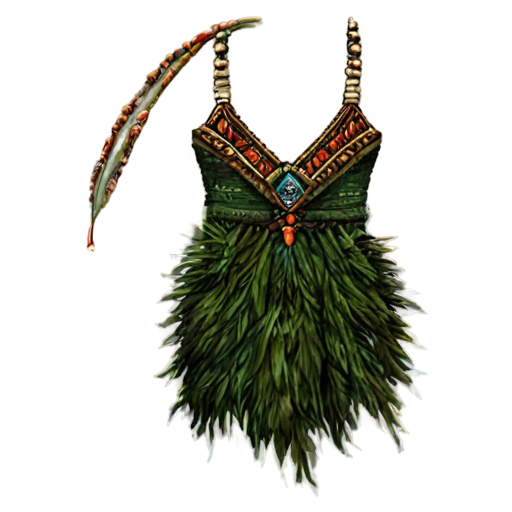 Intricate reach tribal jungle dress made of grass - icon | sticker