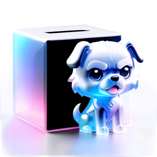 angry dog in the box - icon | sticker