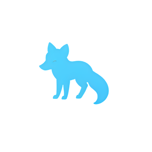 blue fox for logo rounded - icon | sticker