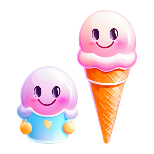 mascot with smiley face friendly Ice cream pink cream logo for streamer avatar male - icon | sticker