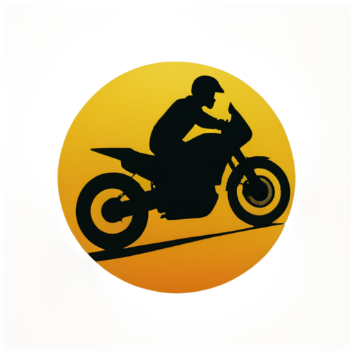 maxi trail motocyle ,sun and desert - icon | sticker