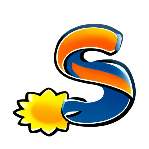 sunrise with letter S inside - icon | sticker