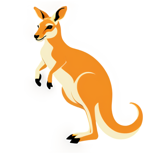 a playful and colorful kangaroo - icon | sticker