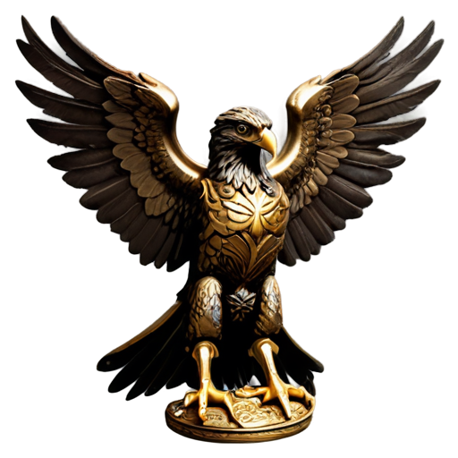 Ancient Roman Empire Eagle with its wings spread out and facing forward - icon | sticker