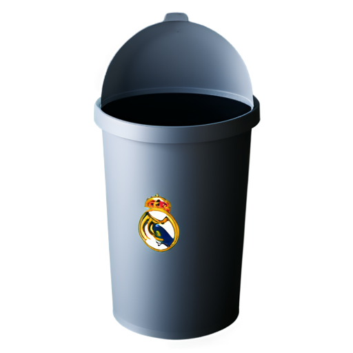 Real madrid logo inside trash can - icon | sticker