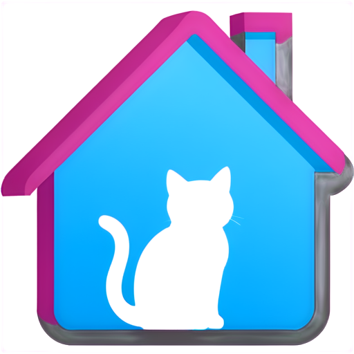 Cat in house - icon | sticker