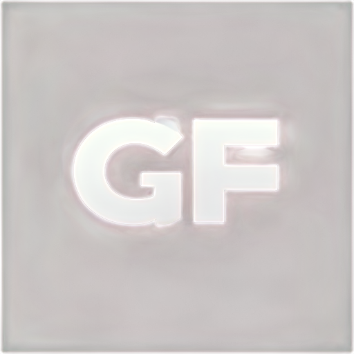 Logo icon text "GF" white on a black background - icon | sticker