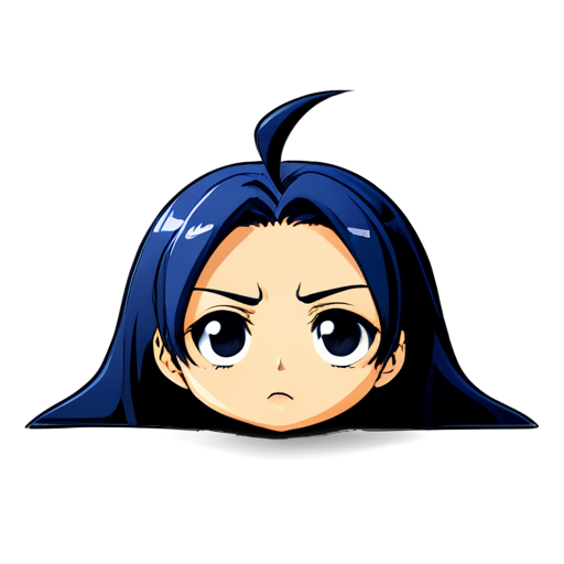 Dissatisfied anime face in the form of a ticker for social networks - icon | sticker