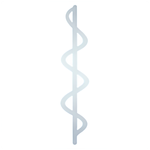 An inverted musical symbol with the middle connecting part as a DNA double helix structure. - icon | sticker