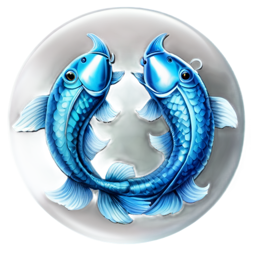 zodiac sign pisces blue - icon | sticker