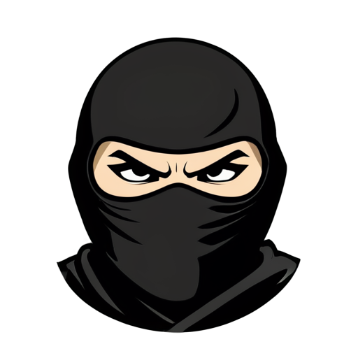 black, angry ninja logo, for a crypto token - icon | sticker