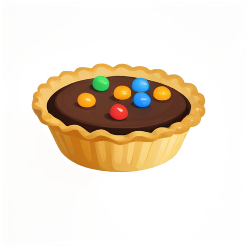 The pie is sprinkled with candies in the shapes of "0" and "1", and there is a pencil stuck diagonally on the top of the pie. - icon | sticker