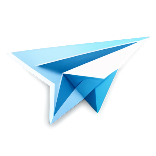 A sleek, modern Telegram icon in light blue and white, where the download arrow is creatively merged with the paper airplane, forming a unified design. - icon | sticker