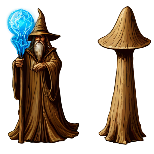 wooden wizard stuff more like stick only one object - icon | sticker