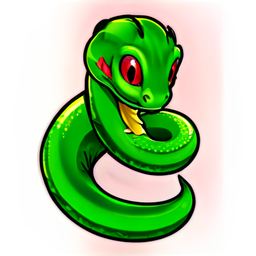 devil green snake - icon | sticker