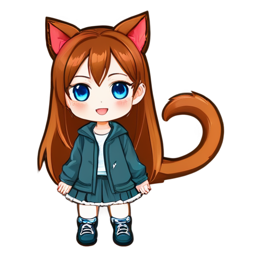 girl with cat ears - icon | sticker