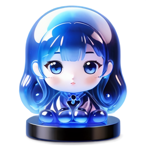 Blue girl with a blue tiger - icon | sticker