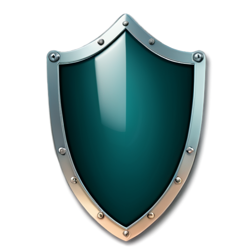 dark turquoise blind metal protective sheild with shadow - icon | sticker