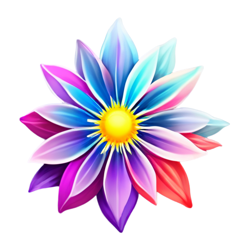 Astral Theme, Bloom Icon, Cosmic Colors, Vibrant Design, Celestial Appearance, Elegant Petals, Mythical Look - icon | sticker