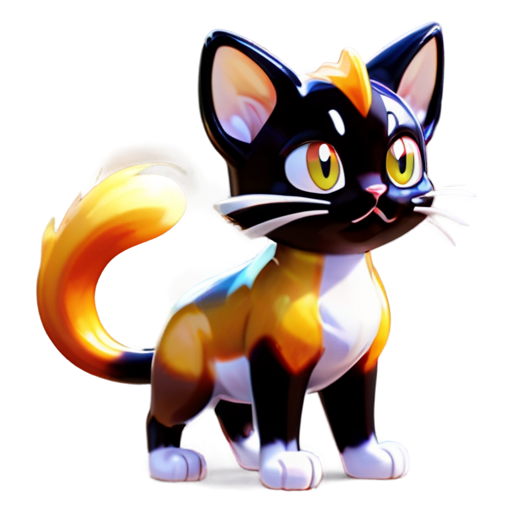 Epic full-body illustration of Meowth, standing confidently with one paw raised, vibrant cityscape background, detailed fur texture, mischievous and determined expression, dynamic lighting, high-definition, realistic style. - icon | sticker