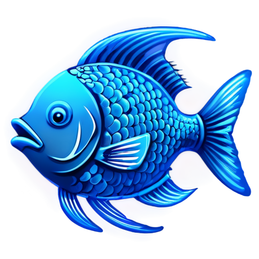 icon of the zodiac sign fish blue color - icon | sticker