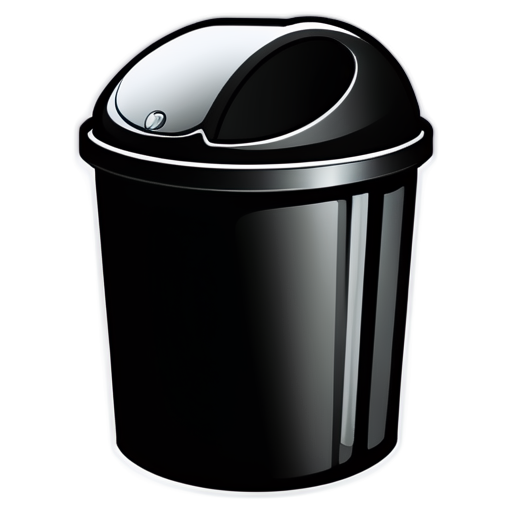 2-d icon, black-solid icon old bin - icon | sticker