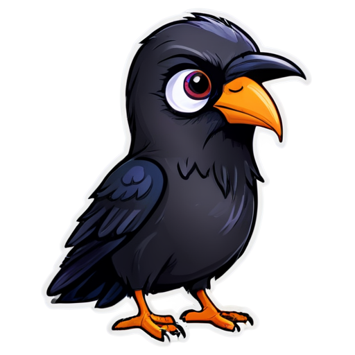 raven bird scientist - icon | sticker