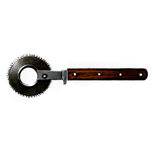 medieval saw with circle around it - icon | sticker